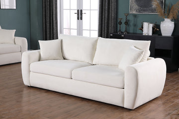 Contemporary Cream 3-Seater Sofa