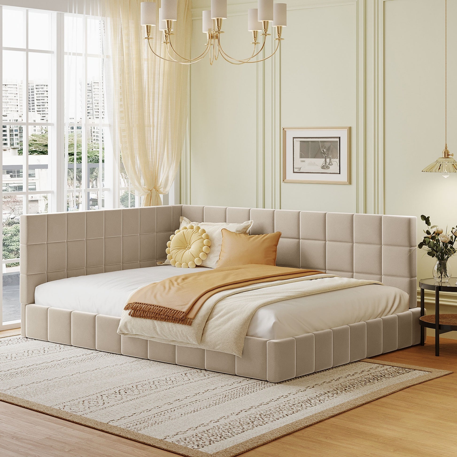 Modern Ribbed Bouclé Modular Sofa Set - Morderncharm store