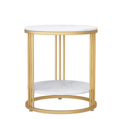 Creative Double-layer Living Room Wrought Iron Round Small Coffee Table null