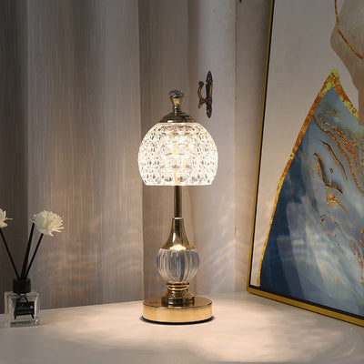 Alloy Crystal Acrylic Touch Mushroom Table Lamp Household null