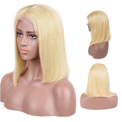 613 Blonde Bob Wig Short Straight Human Hair Wigs For Women null