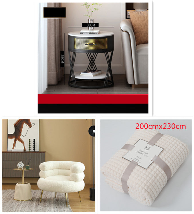 Coffee Table Living Room Balcony Creative Nordic Bedside Round Table null