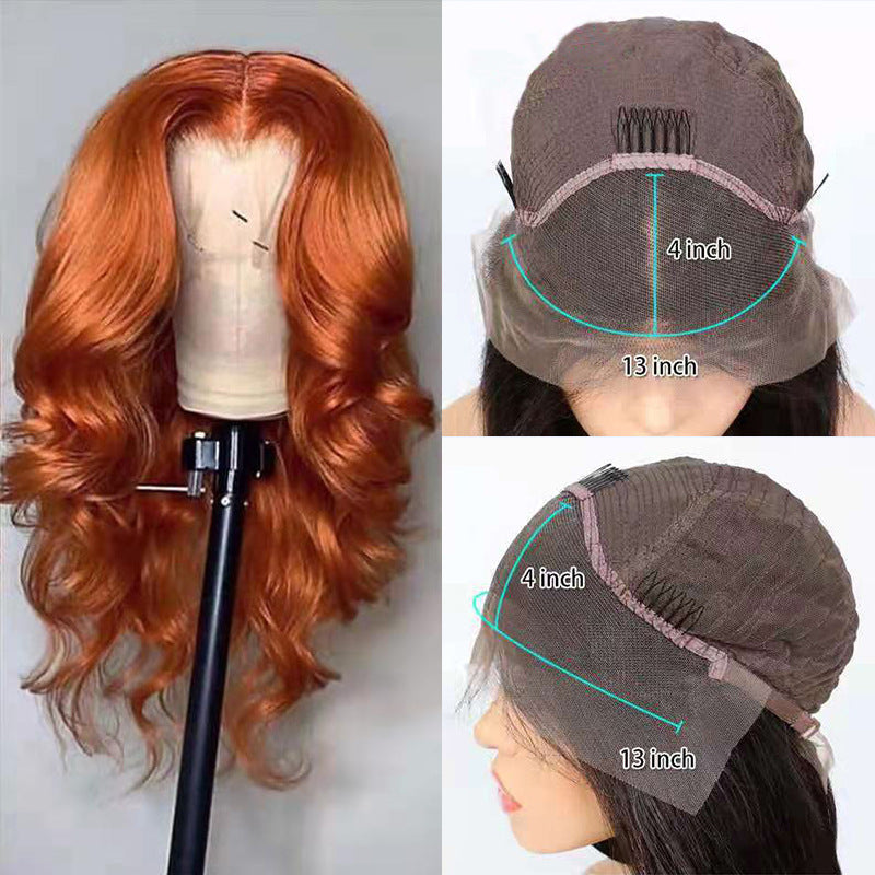 European And American Dark Orange Wig Hair Set Smooth Hair null