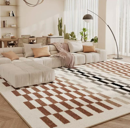 Living Room Carpet Checkerboard Bedroom Floor Cushion Sofa Coffee Table Blanket Dirt Resistant null