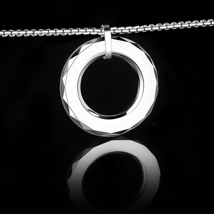 Gold tungsten men's necklace featuring a bold, fashionable hip hop style jewelry piece with intricate chain links.