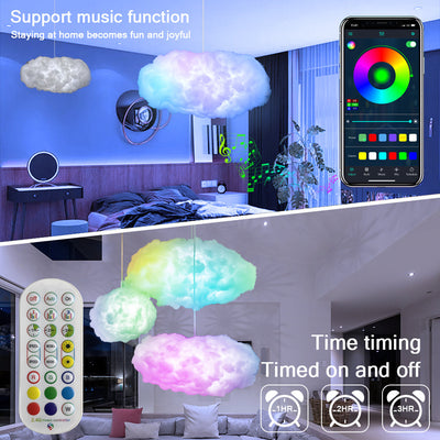 USB Cloud Light APP Control Music Synchronization 3D RGBIC Ambient Light Lightning Simulation Clouds Bedroom Room Light null