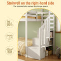 Wooden House Bunk Bed with Storage Stairs & Playhouse Frame - Morderncharm store