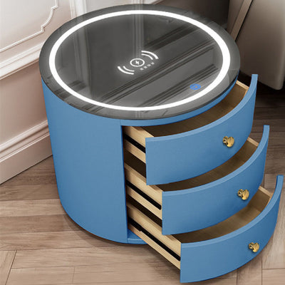 Round Bedside Table Intelligent Multi-function Audio Cabinet null