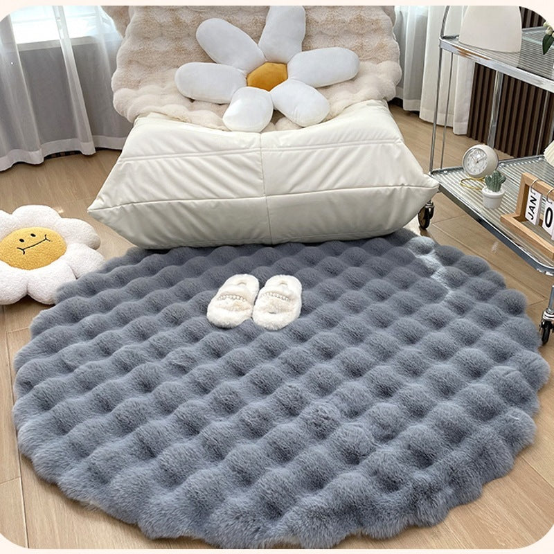 Plush Round Carpet Sofa Living Room Coffee Table Bedroom Cloakroom Dressing Table Carpet White Round Mat null