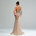 Halter Sequined Mermaid Evening Dress null