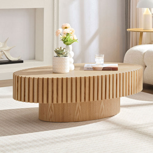 Modern Fluted Round Coffee Table - Morderncharm store