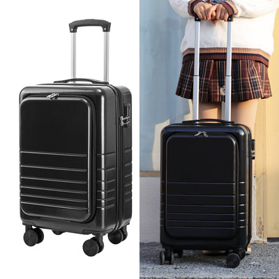 Large Capacity Suitcase Front  Lid Pull Rod Case null