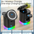 3 In 1 Magnetic Wireless Fast Charger For Smart Phone RGB Ambient Light Charging Station For Airpods IWatch null