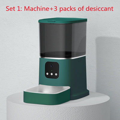 Pet Automatic Feeder Large Capacity Smart Voice Recorder APP Control Timer Feeding Cat Dog Food Dispenser With WiFi Pet Bowl null